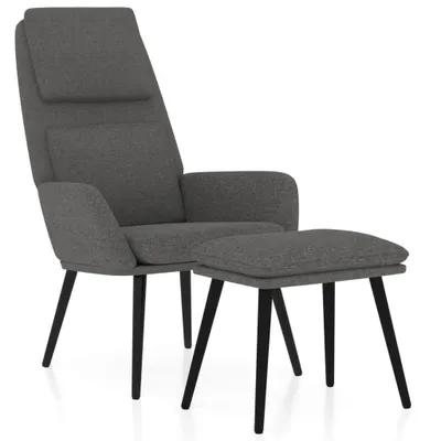 Zdjęcie produktu dla vidaXL Relax fotel ze stołkiem jasnoszary materiał
