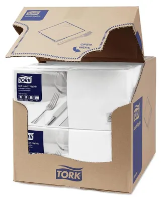 Produktbild von Lunchservietten Advanced 33x33cm 1/4 Falz 3-lagig weiß VE=10x150 Stück