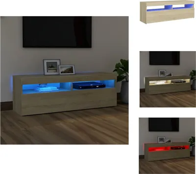 Immagine prodotto di mobile TV vidaXL con luci LED rovere Sonoma 120x35x40 cm - Mobili TV