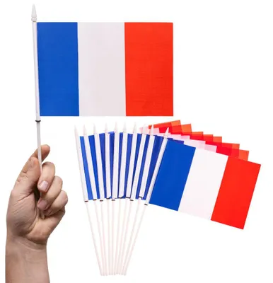 Produktbild von PHENO FLAGS Handfahne Frankreich Fähnchen Stockfahne Handflagge Fanartikel