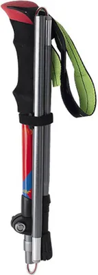 Produktbild von Wanderstock aus Aluminiumlegierung, tragbar, leicht, teleskopisch, für Bergsteigen, Outdoor, Rot, 155 bis 165 cm