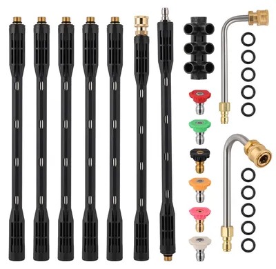 Immagine prodotto di Prolunga per idropulitrice Nexalite, 4000 PSI, con tubo telescopico e 6 ugelli – colore nero