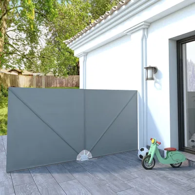 Zdjęcie produktu dla The Living Store Składana półka boczna na patio szara 300×150 cm