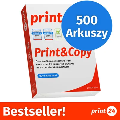 Zdjęcie produktu dla NOWOŚĆ: print24 Papier do drukarek i kopiarek, 500 arkuszy, 1 x 500, A4, Premium, ekstra biały, CIE 160, Zwycięzca testów, Certyfikat PEFC