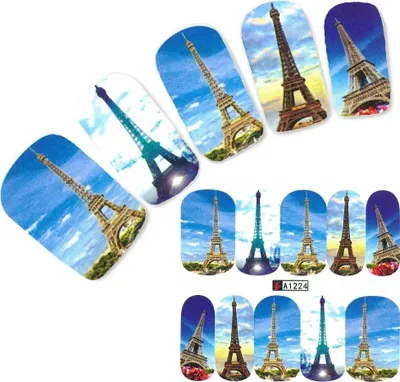 Produktbild von Tattoo Nail Art Eiffelturm Paris Aufkleber Nagel Sticker