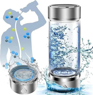 Produktbild von Famanu Wasserstoff Wasserflasche 420 ml - Tragbarer Wasser Ionisator für Zuhause und Reisen