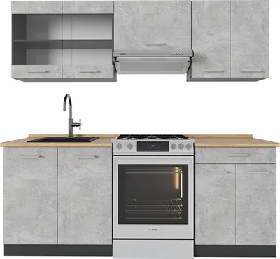Obrázok produktu pre Kuchynský kút Vicco R-Line Betón/antracit 200 cm , AP Oak, Model 53830