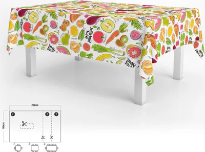 Produktbild von Mantel Hule Rechteckig 140 x 250 cm. Frutas Fantasia