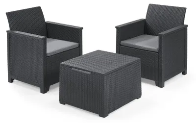 Produktbild von Keter 246120 Set Emma Balcony Aufbewahrungstisch, Graphit