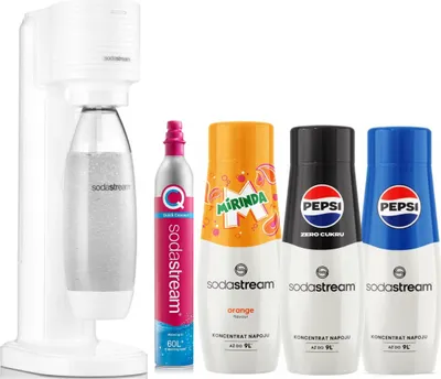 3 x SodaStream syropy + GAIA White urządzenie do wody gazowanej