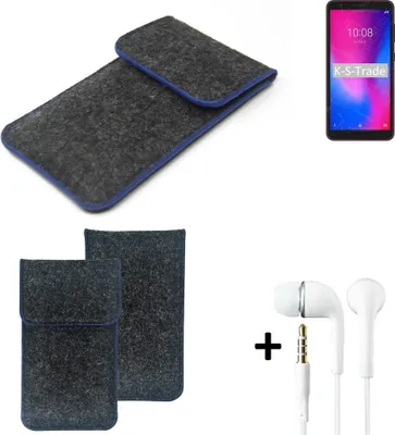 Produktbild von K-S-Trade Handy Schutz Hülle kompatibel mit ZTE Blade A3 2020 Schutzhülle Handyhülle Filztasche Pouch Tasche Case Sleeve Filzhülle dunkelgrau,