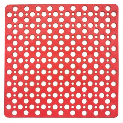 Image de Tapis de douche carré en caoutchoux antidérapant - Rose corail - 53 x 53 cm