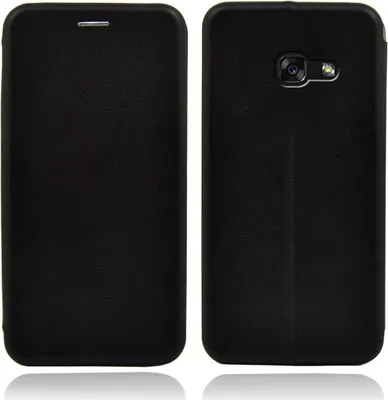 Two views of a black smartphone case, one showing the front and the other showing the back with the camera cutout.