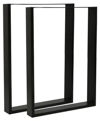 Obrázek produktu pro Nohy ke stolu – nohy k nábytku – čtvercový profil – kov s práškovým nástřikem – 60 x 72 cm – černá