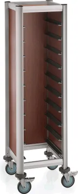 Immagine prodotto di Carrello portavassoi Per 10 vassoi 45,5 x 35,5 cm Carrello Mensa Alluminio, legno MDF aspetto 30 kg