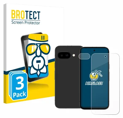 Produktbild von 3x BROTECT Schutzglas für Google Pixel 9a (Display+Kamera) Schutzfolie Panzer Folie Glas Display Schutz klar