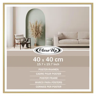 Produktbild von Goldener Posterrahmen 40 x 40 cm aus bruchsicherem Kunststoff, 12 mm Profil