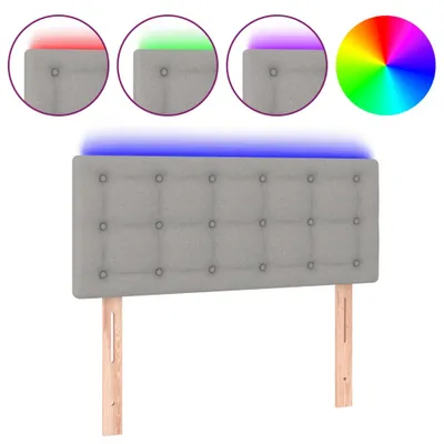 Produktbild von vidaXL LED Kopfteil Hellgrau 80x5x78/88 cm Stoff