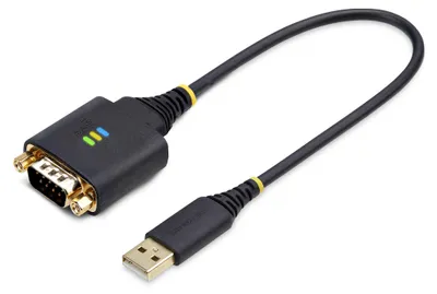 Obrázek produktu pro StarTech.com 1P1FFC-USB-SERIAL, Černá, 0,3 m, USB Typ-A, DB-9, Samec, Samec