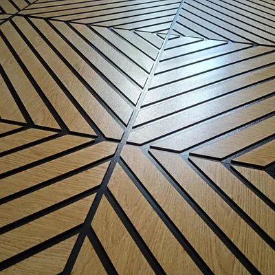 Produktbild von 3D Wandpaneel 50x50 cm in Schwarz & Eiche – dekorative Wandverkleidung aus HDF, moderne Wanddeko für Wohnzimmer, Schlafzimmer & Flur