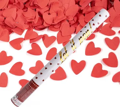 Produktbild von Konfetti Shooter Rote Herzen Hochzeit 60cm