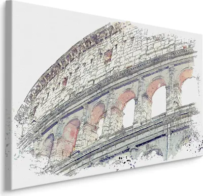 Produktbild von Fabelhafte Canvas LEINWAND BILDER 70x50 cm XXL Kunstdruck Rom Kolosseum Antik Gemalt