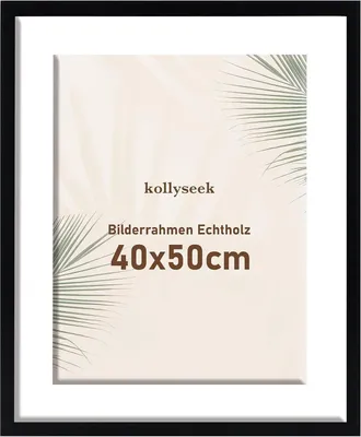 Produktbild von Kollyseek Bilderrahmen 40x50cm Echtholz Acrylglas Schwarz