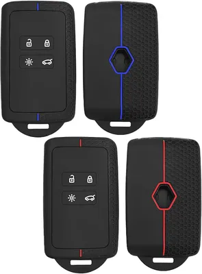 Immagine prodotto di Custodie per chiavi auto - Set di 2 - Coperture per chiavi - Protezioni in silicone - Blu e rosso