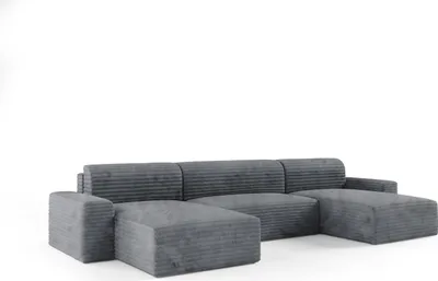 Produktbild von KEF  Ecksofa Ohio – U-Form – 405x70x185 cm – Liegefläche 140x340 cm – Rollsystem zur Ausklappung – Mit Schlaffunktion – Mit Bettkasten Tillia 90