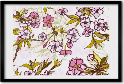 Produktbild von Bild 60x40 MDF-Rahmen, Wandkunst Kirschblüten