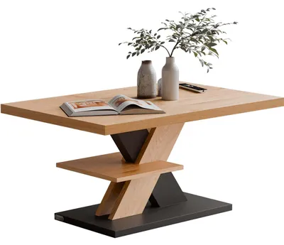 Produktbild von CASARIA® Couchtisch Grau Holz Stauraum Ablage Kratzfest Modern Rechteckig 50kg Belastbar Beistelltisch Wohnzimmer Couch Sofa Tisch Detroit 90x60cm