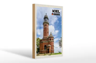 Produktbild von Holzschild Städte Kiel Leuchtturm Architektur 20x30cm