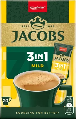Image de Jacobs Café soluble 3 en 1 Mild 20 x 11,1 g