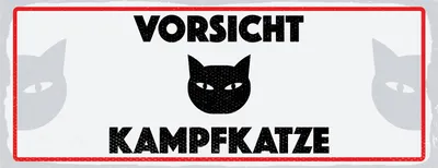 Image de vianmo Plaque en tôle 10x27 cm Vorsicht Kampfkatze