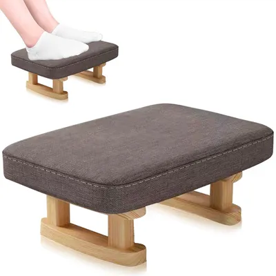 Fußhocker mit gepolstertem Sitz, 40x30x18 cm, dunkelgrau