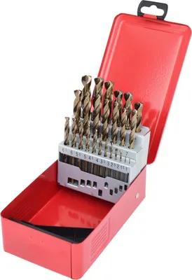 Produktbild von KS Tools 330.3613, Bohrer, Bohrerbit-Set, Drehung der rechten Hand, Metall, Kunststoff, Holz, 118°, Bodenschnellarbeitsstahl (HSS-G)