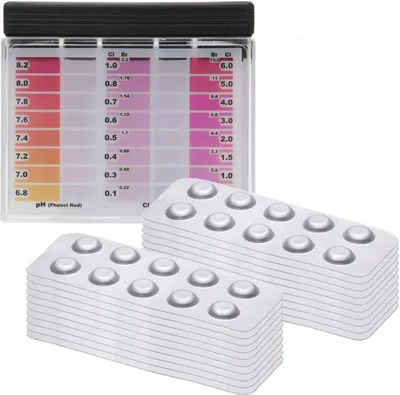 Produktbild von POWERHAUS24 Premium Rapid Tester mit 200 Testtabletten Chlor und pH