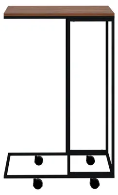 Produktbild von Beistelltisch mit Rollen Schwarz 40x30x63,5 cm Holzwerkstoff
