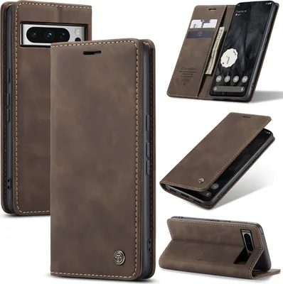 Immagine prodotto di Google Pixel 8 Pro custodia, retro custodia in Finto cuoio con funzione di stand custodia protettiva per Google Pixel 8 Pro rame
