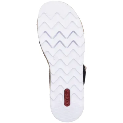Produktbild von Rieker Damen Sandale Sandalette Schnalle Keilabsatz sportlich V7951, Größe:38 EU, Farbe:Schwarz