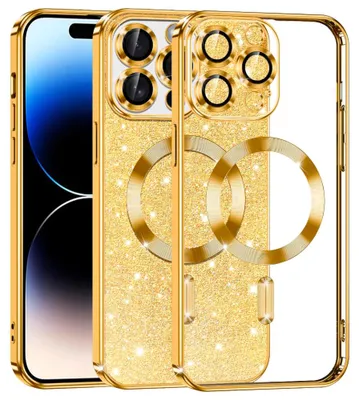 Obrázek produktu pro Techsuit třpytivý zadní kryt s MagSafe pro Apple iPhone 14 Pro - Zlatý