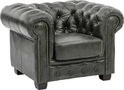 Produktbild von Sessel Chesterfield Echtleder grün