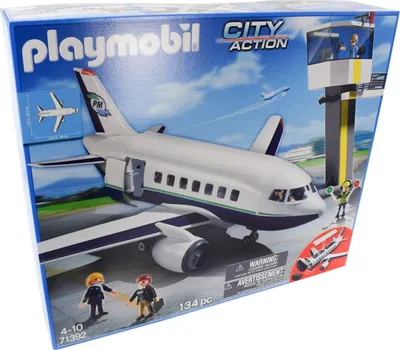 Produktbild von PLAYMOBIL 71392 City Action Flugzeug mit Tower und Fracht 134tlg.