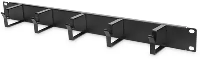 Produktbild von Digitus Kabelrangierpanel mit Kabelführungsbügeln für 483 mm (19")-Schränke, 1HE, Schwarz, 490 mm, 85 mm, 50 mm, 350 g, 2082,5 cm³