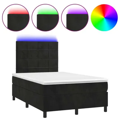 Immagine prodotto di vidaXL Letto a molle con materasso e LED nero 120x190 cm in velluto