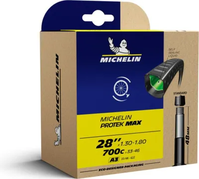 Produktbild von Michelin A3 Protek Max Schrader 48 Mm Fahrradschlauch Silber 700C / 33-46 Silber 700C