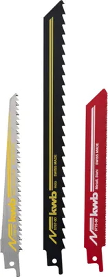 Produktbild von KWB Säbelsägeblätter - Sägeblattset (3 Stück, für Holz und Metall, Zubehör Säbel