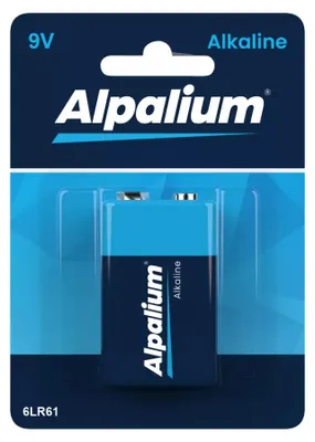 Produktbild von Alpalium Batterien, 9V 1er Pack, Markenqualität, 6LR61, Alkaline, 1,5V