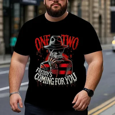 Produktbild von Herren T-Shirt Übergröße, Kurzarmshirt mit Print, modisches lässiges Freizeit Shirt für Alltag und Outdoor 5XL
