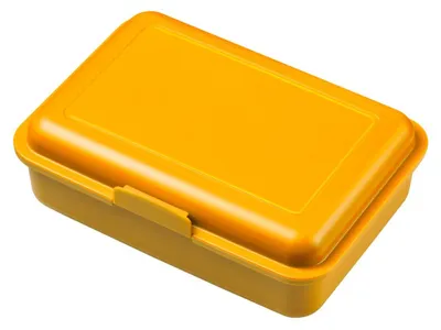Zdjęcie produktu dla Pudełko na lunch dla dzieci - "School-Box" średnie wyprodukowane w Niemczech i wolne od BPA, solidne pudełko na lunch z zamknięciem na zatrzask do szkoły, przedszkola i wypoczynku - standardowy żółty